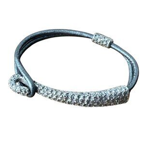 KMO Paris Jewel Silver & Glitter Textured Bangle Bracelet